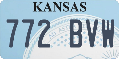 KS license plate 772BVW