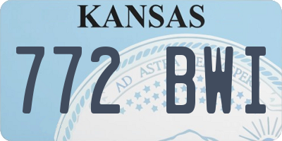 KS license plate 772BWI