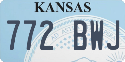KS license plate 772BWJ
