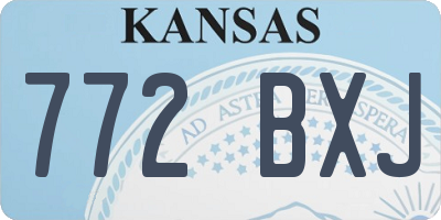 KS license plate 772BXJ