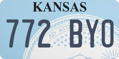 KS license plate 772BYO