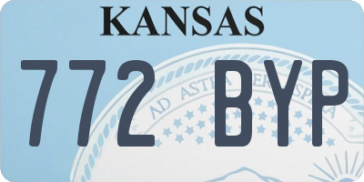 KS license plate 772BYP