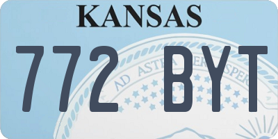 KS license plate 772BYT