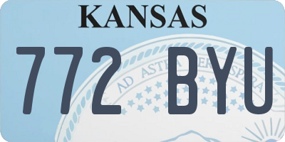 KS license plate 772BYU