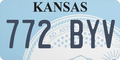 KS license plate 772BYV