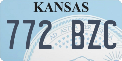 KS license plate 772BZC