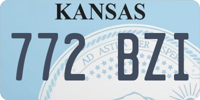 KS license plate 772BZI
