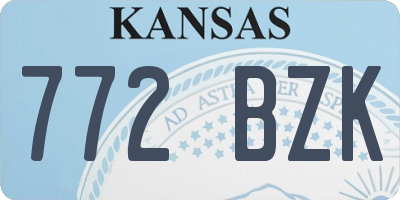 KS license plate 772BZK