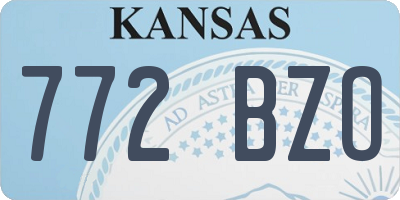 KS license plate 772BZO
