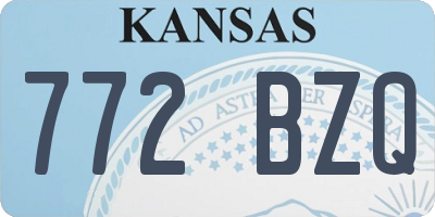 KS license plate 772BZQ