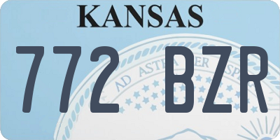 KS license plate 772BZR
