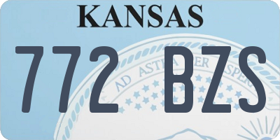 KS license plate 772BZS