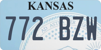 KS license plate 772BZW