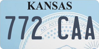 KS license plate 772CAA