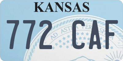 KS license plate 772CAF