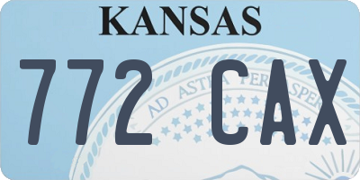 KS license plate 772CAX