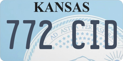 KS license plate 772CID