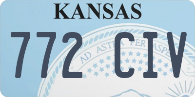 KS license plate 772CIV