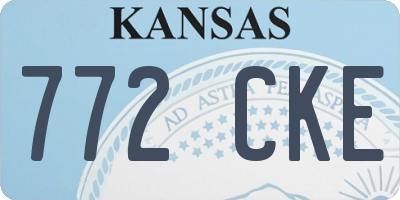 KS license plate 772CKE