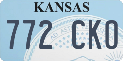 KS license plate 772CKO