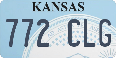 KS license plate 772CLG