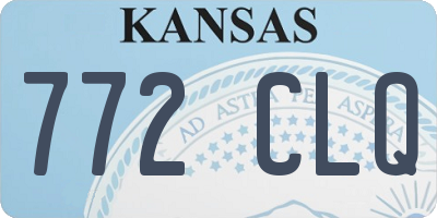 KS license plate 772CLQ