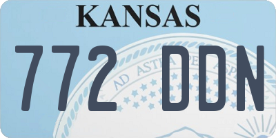 KS license plate 772DDN