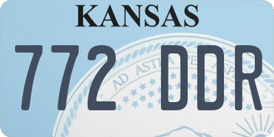 KS license plate 772DDR
