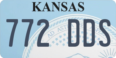 KS license plate 772DDS