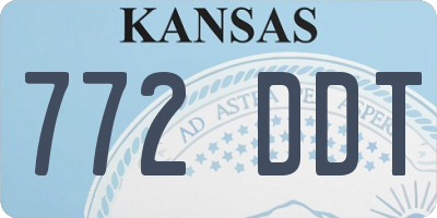 KS license plate 772DDT