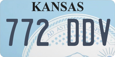 KS license plate 772DDV