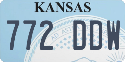 KS license plate 772DDW