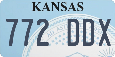 KS license plate 772DDX