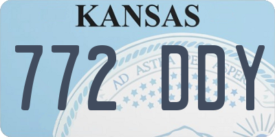 KS license plate 772DDY