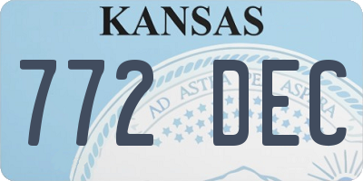 KS license plate 772DEC