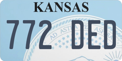 KS license plate 772DED