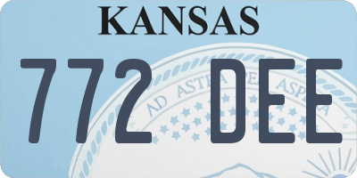 KS license plate 772DEE