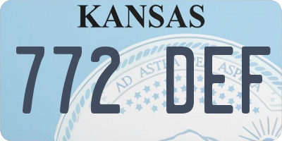 KS license plate 772DEF