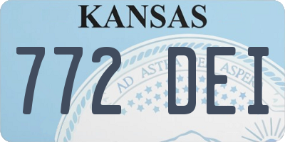 KS license plate 772DEI
