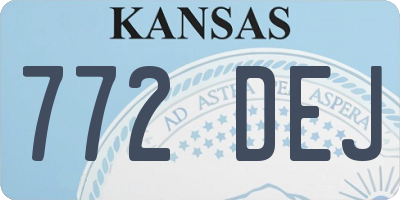 KS license plate 772DEJ