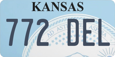 KS license plate 772DEL