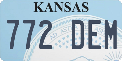 KS license plate 772DEM