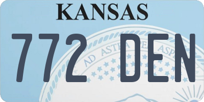 KS license plate 772DEN
