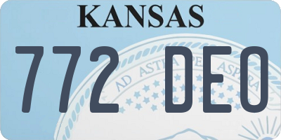 KS license plate 772DEO