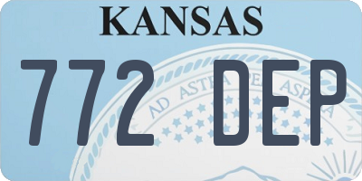 KS license plate 772DEP