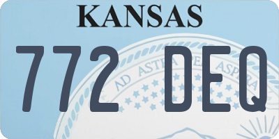 KS license plate 772DEQ