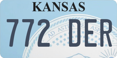 KS license plate 772DER