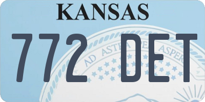 KS license plate 772DET