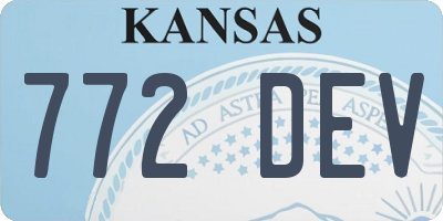 KS license plate 772DEV