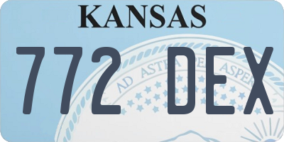 KS license plate 772DEX